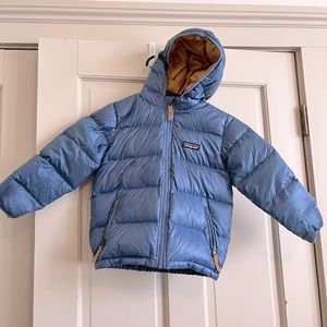 Patagonia kids hi-loft down sweater/hoodie jacket with hood